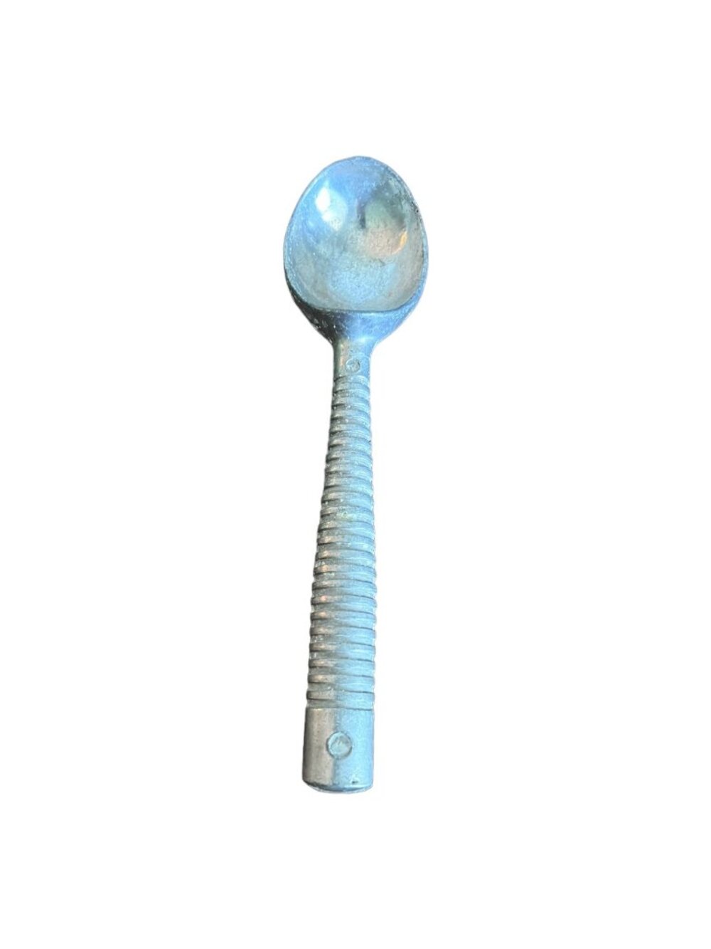 Vintage Cast Aluminum Ice Cream Scoop Dipper Ribbed Handle 6 5/8"